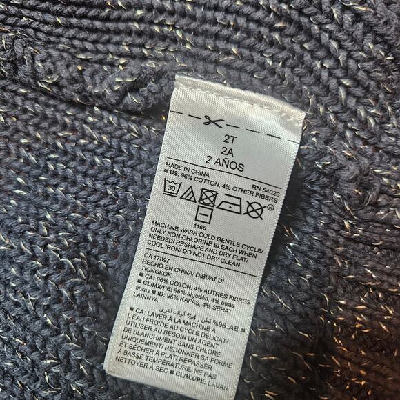 Old Navy Blue Silver Sparkly Openfront Cardigan Sweater - Picture 4 of 5